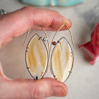 Montana Agate Earrings with Four Accent Gems